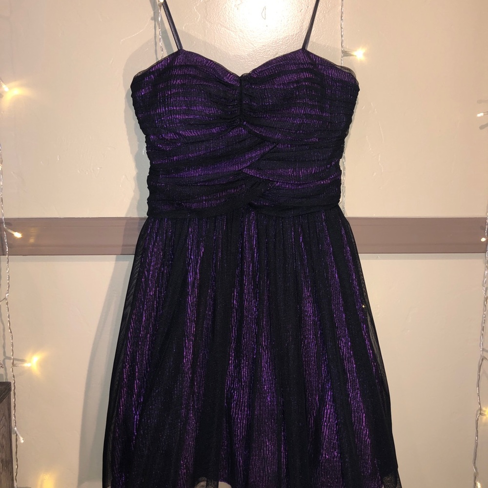black and purple dress